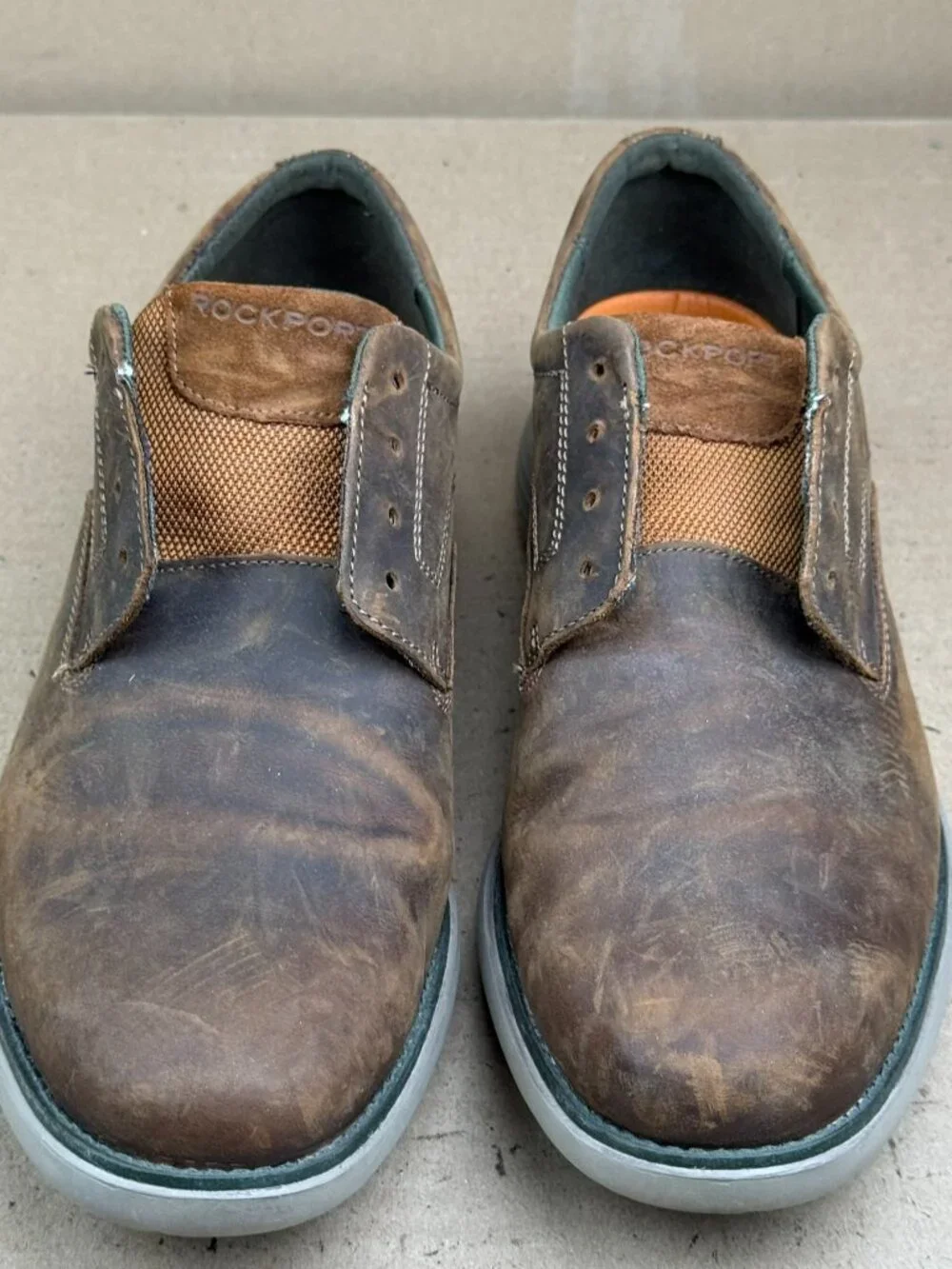 Rockport Men's Brown TruTech Leather Shoes Size 11 M (CI2336) Laces missing